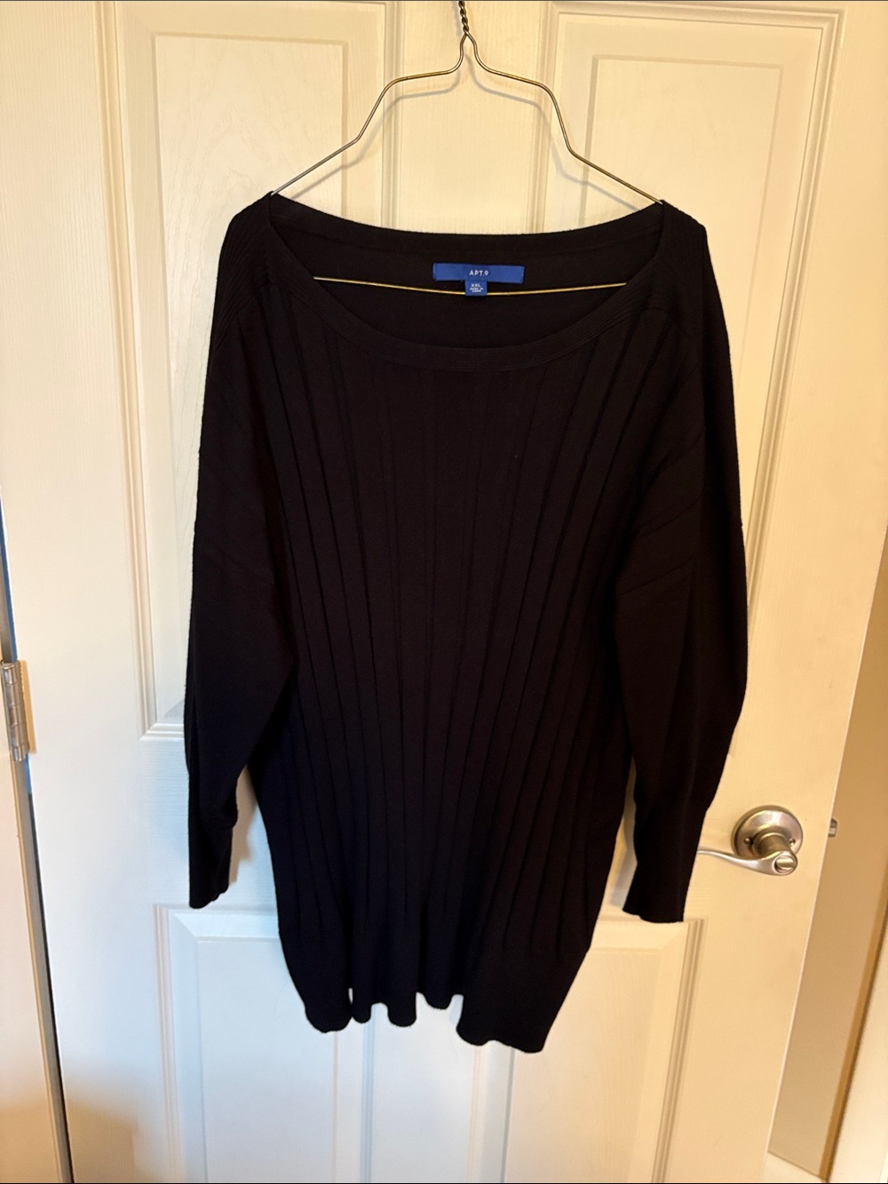 A.P.C. Off-the-Shoulder Black Ribbed Sweater
